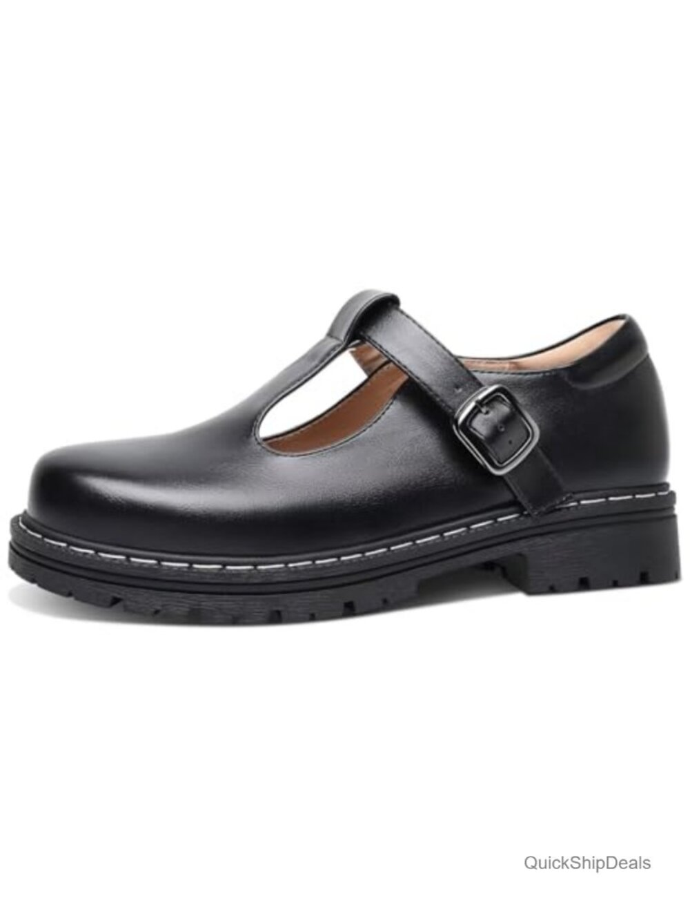 Women's Mary Jane T-Strap Oxford Shoes, Adjustable Ankle Strap, Flat Comfort